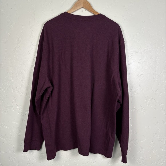 LL BEAN Mountainside Micro Waffle Henley Men's Size 3XL Maroon Long Sleeve Shirt - Picture 3 of 9